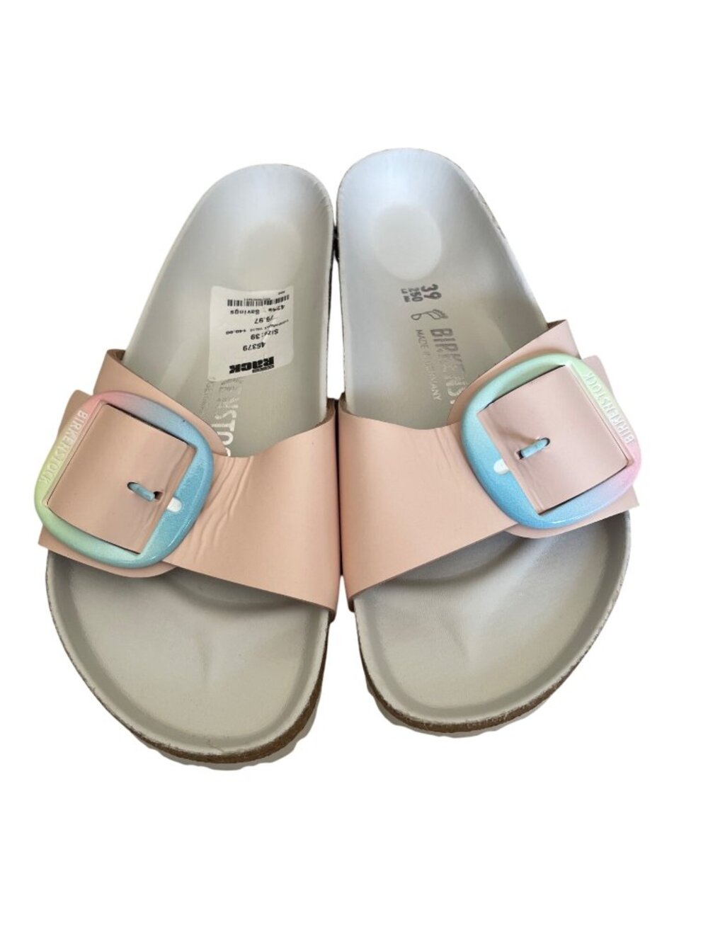 Birkenstock Madrid Big Buckle Pastel Pink Slide Sandals Women’s EU 39 8-8.5 NWT - Picture 2 of 9